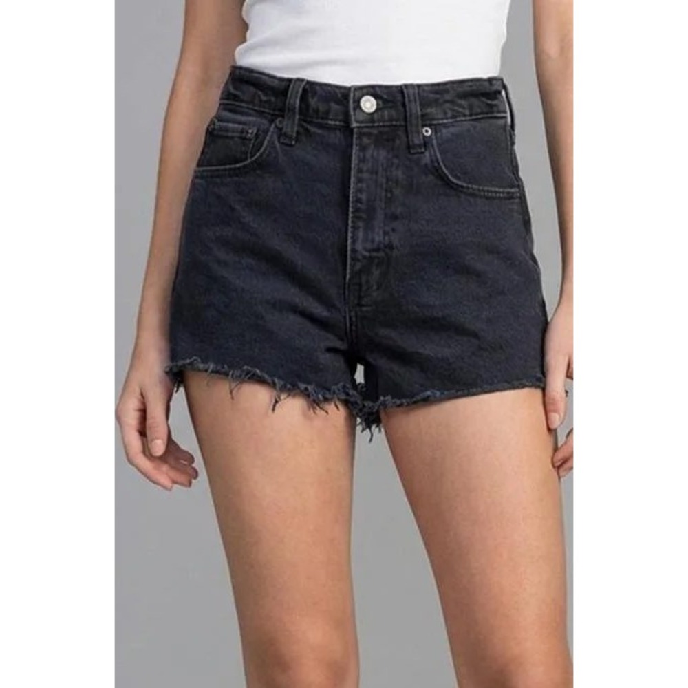 Abercrombie & Fitch 90s Relaxed Cutoff Short High Rise Black 29 8 Boho Casual